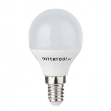 Лампа світлодіодна LED P45, E14, 5 Вт, 150-300 В, 4000 K, 30000 год, гарантія 3 роки INTERTOOL LL-0102