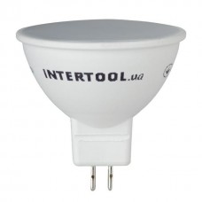 Лампа світлодіодна LED MR16, GU5.3, 5 Вт, 150-300 В, 4000 K, 30000 год, гарантія 3 роки INTERTOOL LL-0202