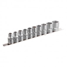Набір шестигранних головок на планці, 1/2", 10 од. (10, 11, 12, 13, 14, 15, 17, 19, 22, 24 мм) INTERTOOL ET-6011