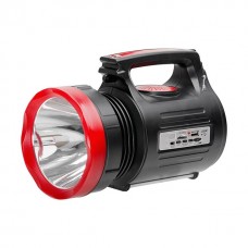 Ліхтар акумуляторний 1 LED 5 Вт + 22 SMD, 6 функцій, сонячна панель, 3 виносні LED-лампи (кабель 3 м), радіо, заряджання гаджетів, слот microSD INTERTOOL LB-0104