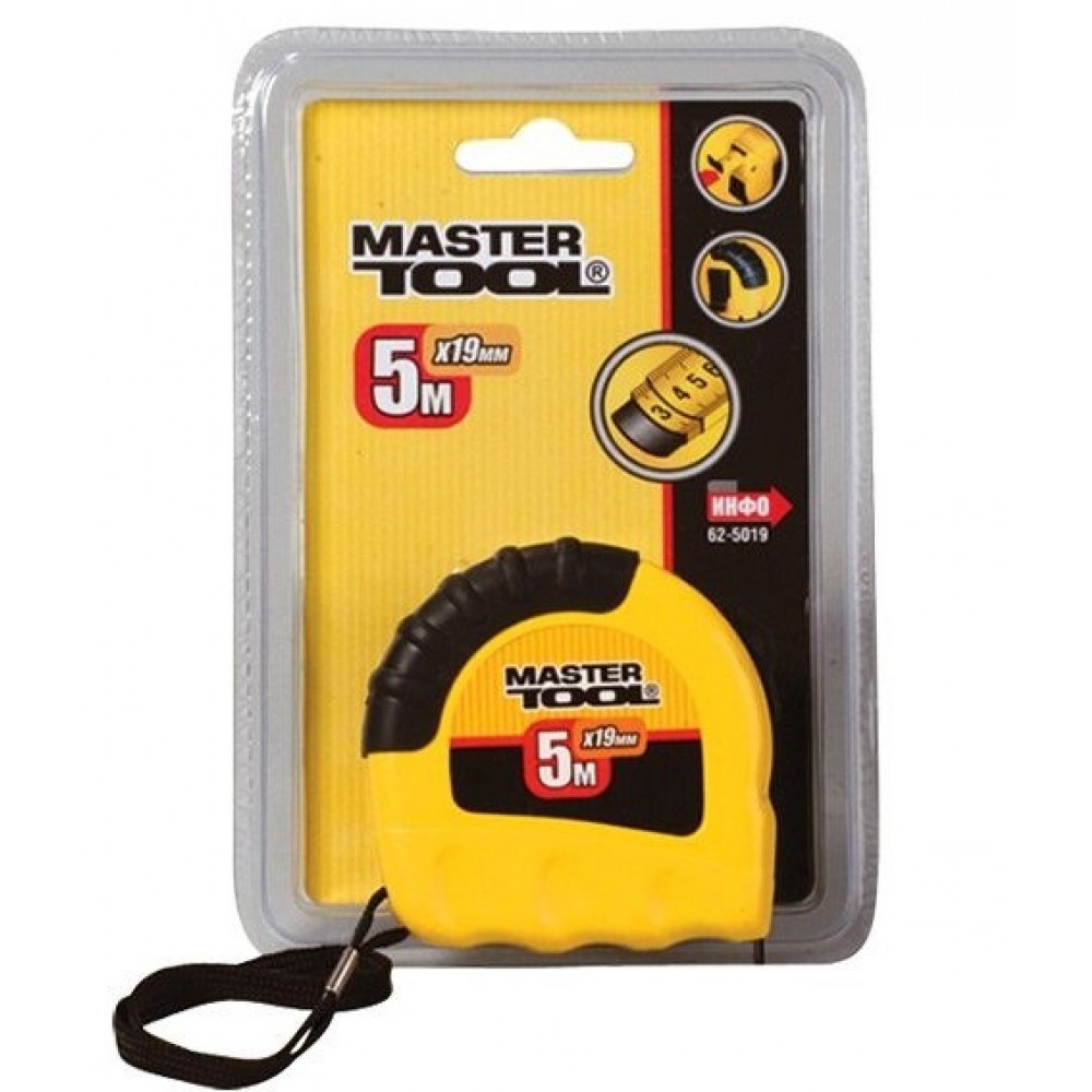 Рулетка MASTERTOOL "Shiftlock" 3 м×16 мм фіксатор полотна нейлонове покриття 62-3016